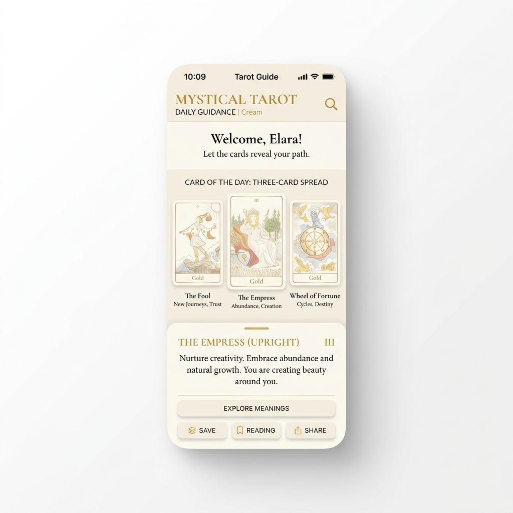 Astra Tarot Mobile Application Screenshot